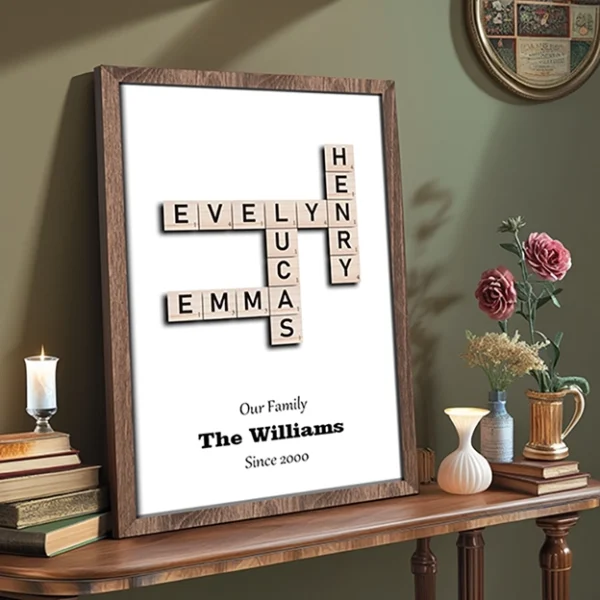 Unique Crossword Puzzle Art Christmas Gift For Best Friends Personalized 2-Layer Wooden Ornament - Image 3