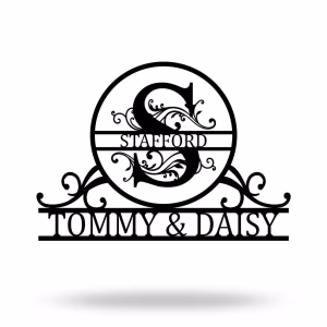 Custom Last Name & Monogram Wall Décor for Home, Outdoor, or Office, Unique Metal Signs for Weddings, Housewarming, and Family Gifts