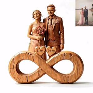 Personalized Infinity Couple Portrait with Custom Names - Infinity Love Wooden Plaque,Romantic Wedding